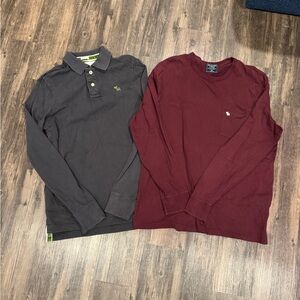 Abercrombie & Fitch Men's XXL Y2K Bundle (Long Sleeve Polo & Long Sleeve Shirt)